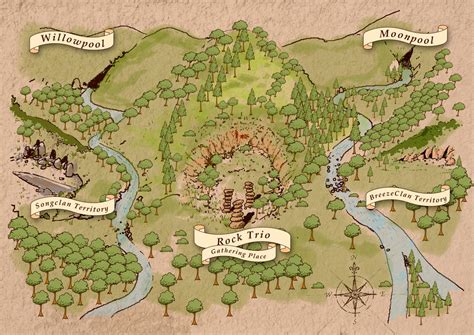 Warrior Cats Clan Territory Map By Daeruth35 On Deviantart