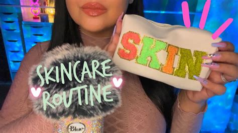 Asmr Skincare Routine Explaining Products Tapping And Scratching 🤍🫧🧴🧖🏻‍♀️ Ft Dossier Youtube