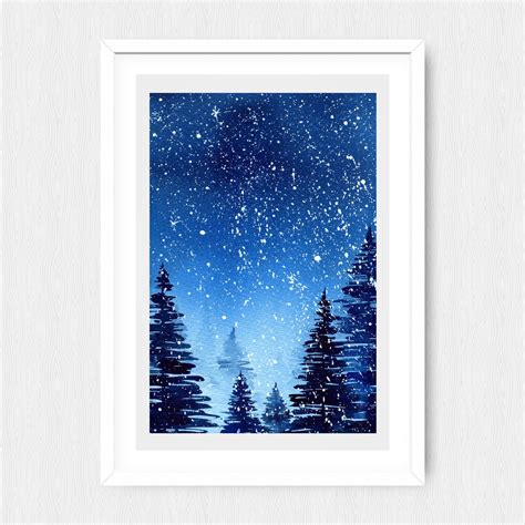 Snowing Treescape Watercolour By Svetlana Wittmann Artfinder