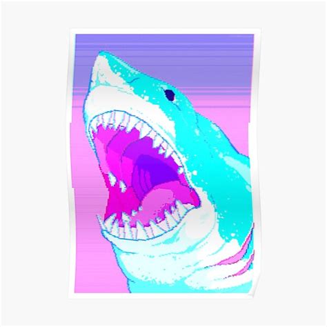 Vaporwave Shark Poster By Seryst Redbubble