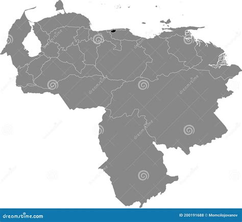Mapa De Ubicación Del Distrito Capital De Caracas Ilustración Del