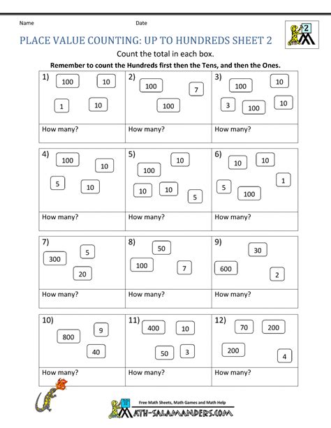 Place Value To 100 Worksheets