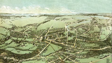 Historic Birds Eye View Of Quincy Ma From 1877 Knowol