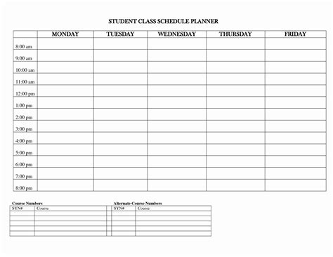 Employee Scheduling Template Excel Best Of College Class Planner