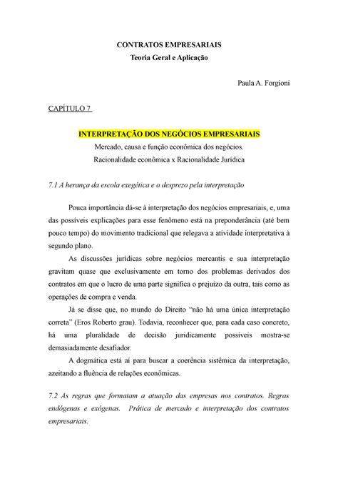 Resumo Contratos Empresariais Teoria Geral E Aplicação Paula