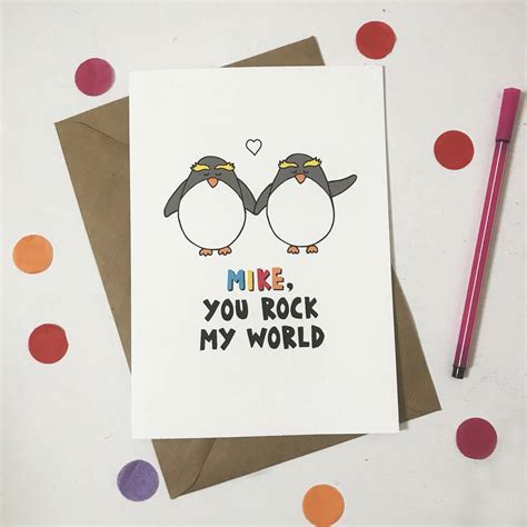 Personalised Penguin Valentines Card By Ladykerry Illustrated Ts