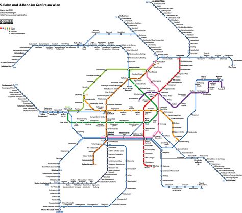 Netzplan S Bahn Und U Bahn Im Großraum Wien