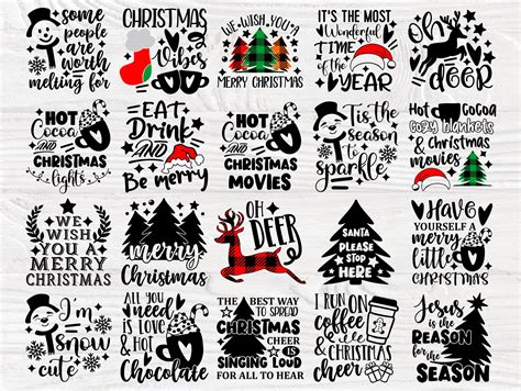Christmas Svg Bundle Christmas Signs Svg Cut Files 20 Shirt Designs Christmas Cricut