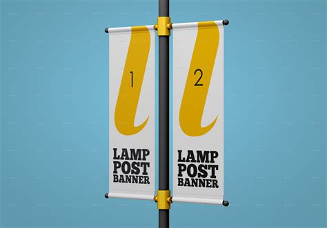 Lamp Post Banner Mockup Set Graphics Graphicriver