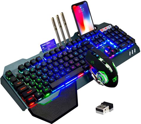 Wireless Gaming Keyboard And Mouserainbow Backlit Rechargeable