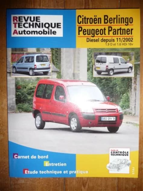 Berlingo Partner Revue Technique Citroen Peugeot Etat Bon Etat