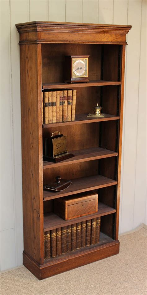 Tall Slim Open Oak Bookcase Antiques Atlas
