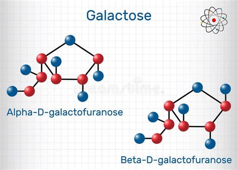 Galactose Alfa D Galactopyranose Molécula Do Açúcar De Leite