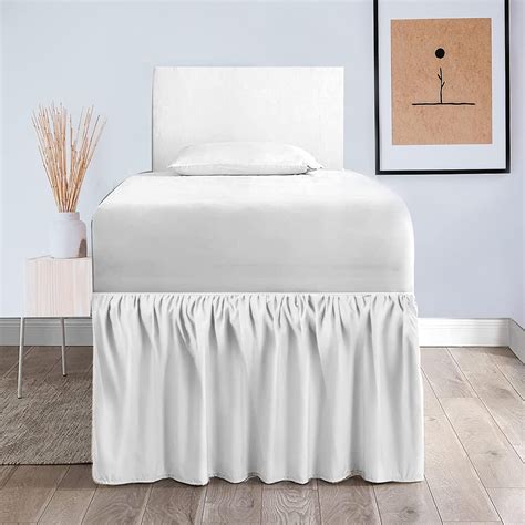 Dorm Bed Skirt Ruffled Extra Long Bed Skirt Xl 110g Brushed Cloth