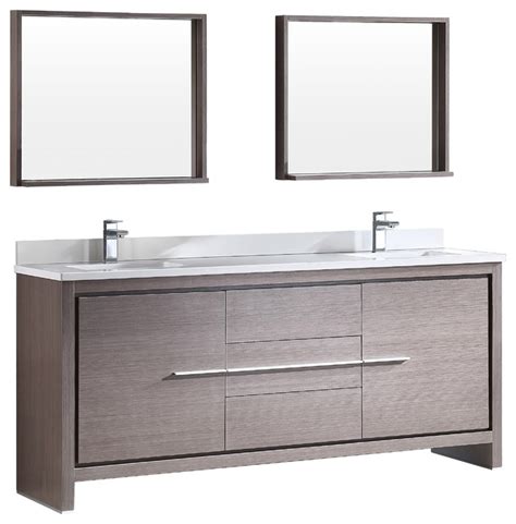 The saturn double bathroom vanity is an elegant centerpiece for a master bathroom. Fresca Allier 72" Modern Double Sink Bathroom Vanity With ...