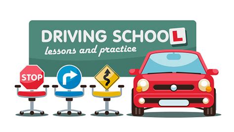 Driving Lessons In Driving School Autoclass Stock Illustration