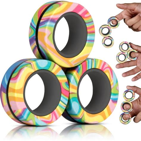 Seelok Magnetic Rings Fidget Toy Set Fidget Magnets Spinner Rings For