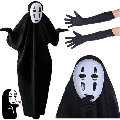 Anime Spirited Away No Face Man Costumes Miyazaki Hayao Faceless Man Full Set Clothes Halloween