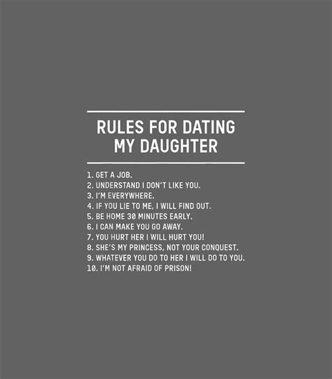 Rules For Dating My Daughter Funny Fathers Day List Digital Art By Jessin Jayce Fine Art America