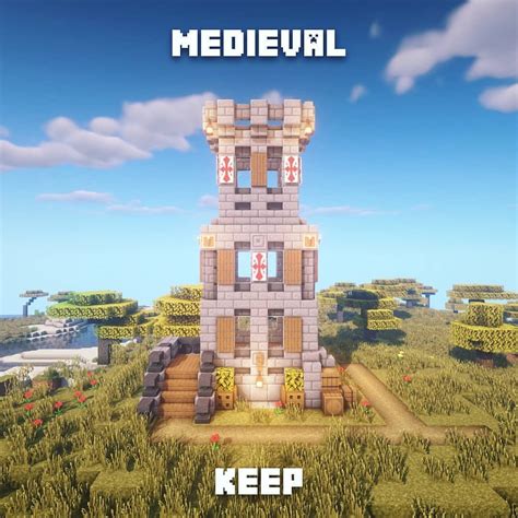 medieval keep watchtower ⚔️ hope you enjoy these added building tips too 😘 minecraft building