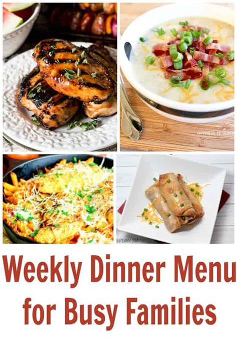 Easy Weekly Dinner Menu Ideas Mom Resource