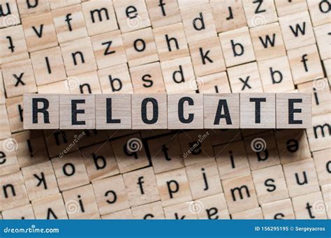 Relocate Word Written On Wood Block Stock Image Image Of Quote