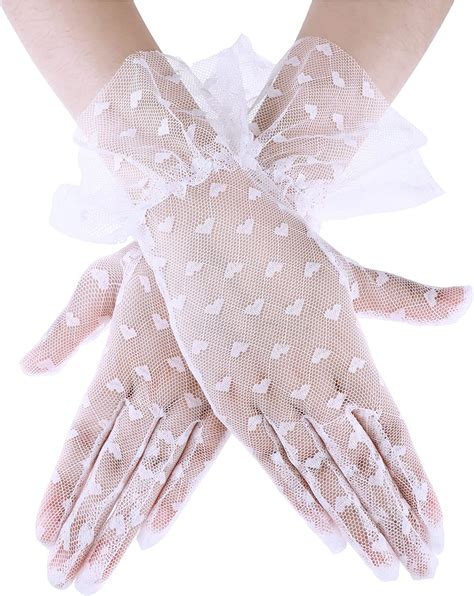 white black lace gloves elegant tea party gloves for women bridal lace gloves au