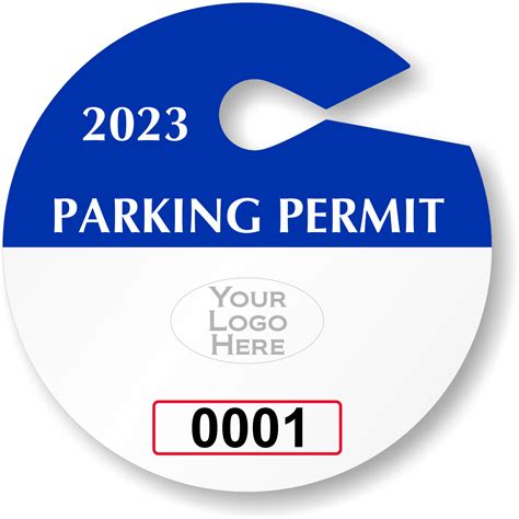 Circular Custom Parking Permit Hang Tags For Rear View Mirror