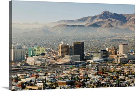 Panoramic View Of Skyline And Downtown El Paso Texas Looking Toward