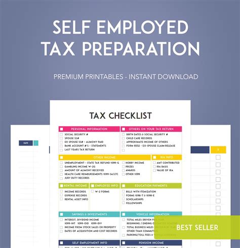 Self Employed Tax Preparation Printables Instant Download Etsy In