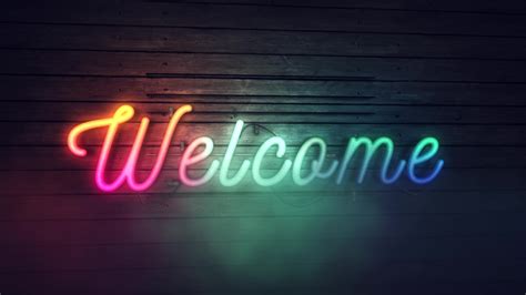 Neon Welcome Sign Animated Colorful Lightswelcome Stock Footage Video