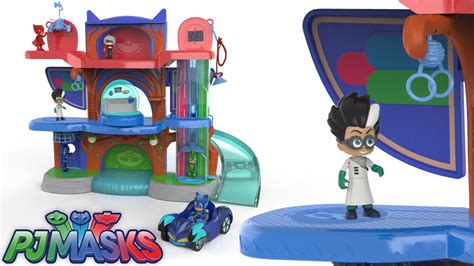 Pj Masks Hq Headquarters Playset And All Action Figures Youtube