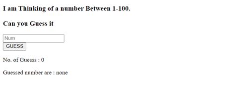 Create Number Guessing Game Using Javascript Source Code