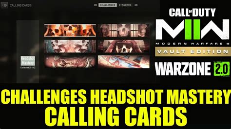 Headshot Mastery Calling Card Mw2 Calling Cards Challenges Warzone 2