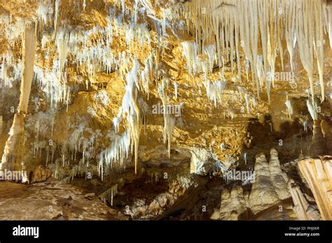 Inside Of Beautiful Dark Cave Stock Photo Alamy