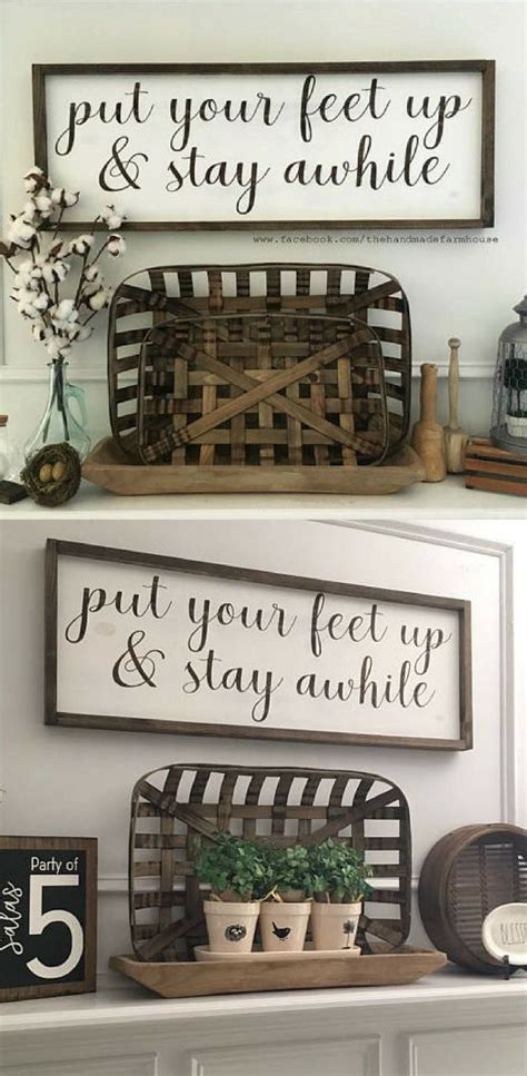 Put Your Feet Up And Stay Awhile Custom Home Decor Farmhouse Style