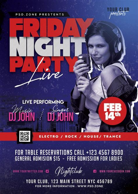 Friday Night Club Party Flyer Psd Psd Zone