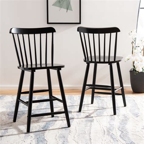 Safavieh Galena Solid Spindle Back Counter Stool Black