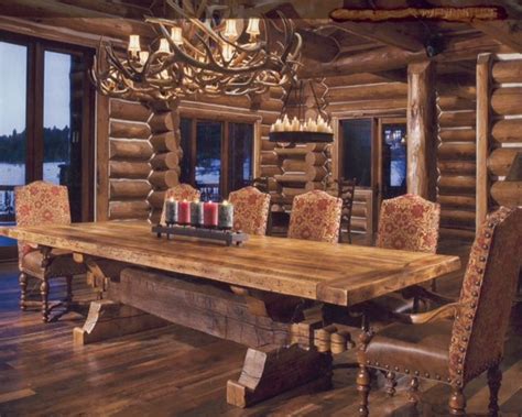 Log Cabin Log Cabin Dining Room Rustic Living Room Design Cabin