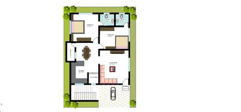 30 Ft X 50 Ft 2 Bhk Modern House Plan Interior Autocad Drawing Cadbull