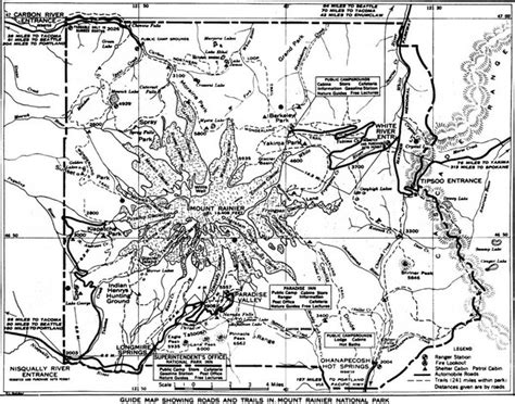 1928 Mount Rainier National Park Map Mount Rainier Wa Us • Mappery