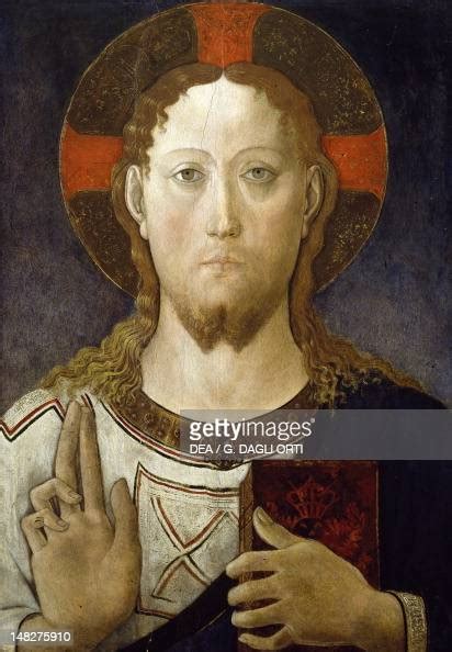 christ blessing by lazzaro bastiani tempera on panel 53x36 cm news photo getty images