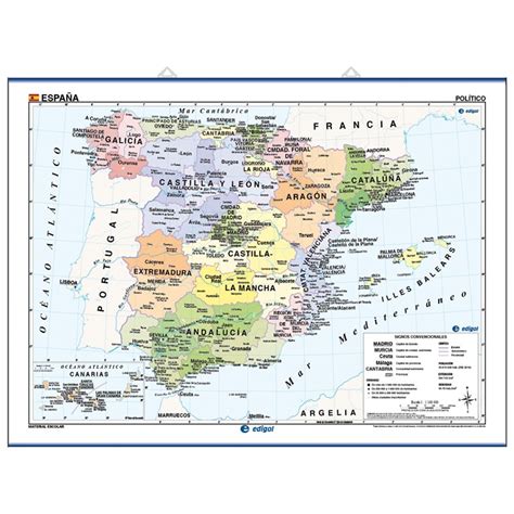 Mapa Mural De España Físico Político