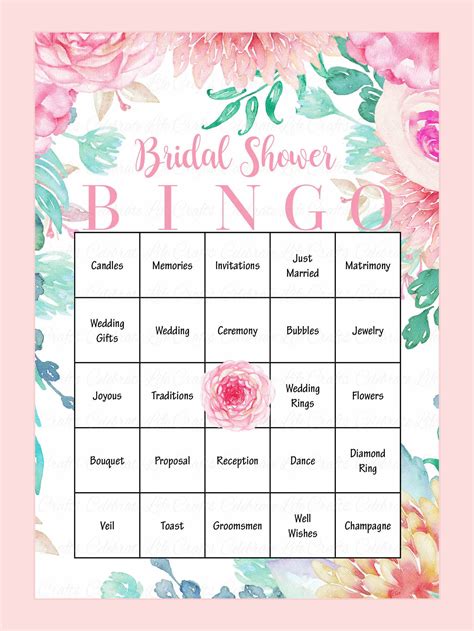 Bridal Bingo Games Free Printables Printable Templates