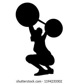 Female Weight Lifting Silhouette On White Stock Vector Royalty Free Shutterstock