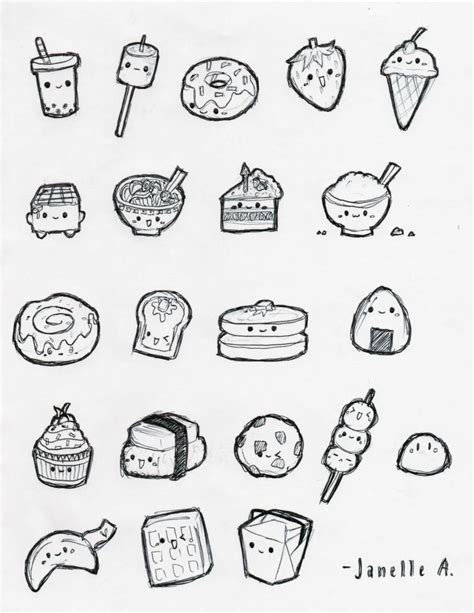 Cute Food Drawings Small Drawings Mini Drawings Kawaii Drawings