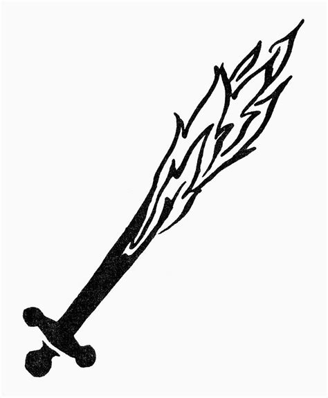 Symbol Flaming Sword Painting By Granger Pixels Merch