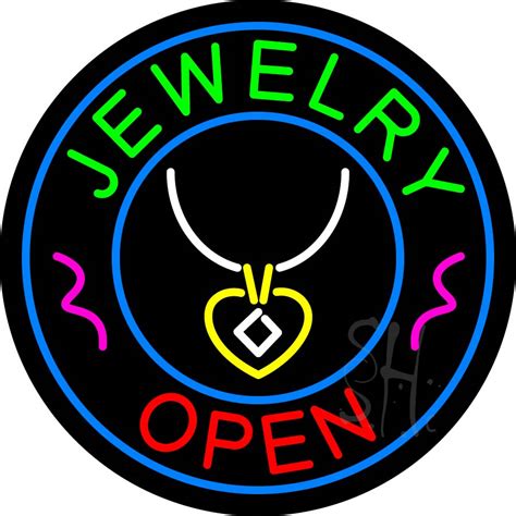 Jewelry Open Blue Logo Led Neon Sign Jewelry Open Neon Signs