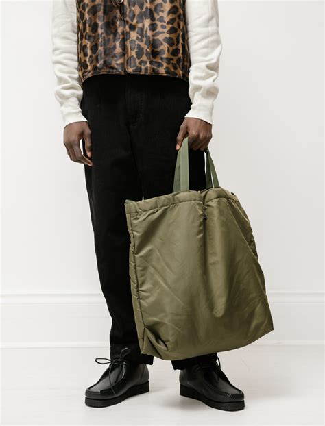 Engineered Garments Carry All Tote In Flight Satin Nylon Olive