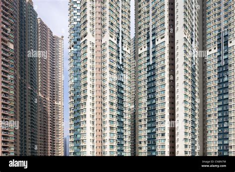 High Rise Blocks Of Flats In A New Housing Estate In The Kowloon